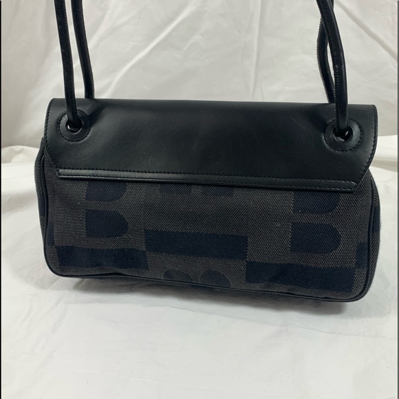 Genuine vintage BALLY black signature canvas and leather shoulder bag purse - Picture 4 of 15